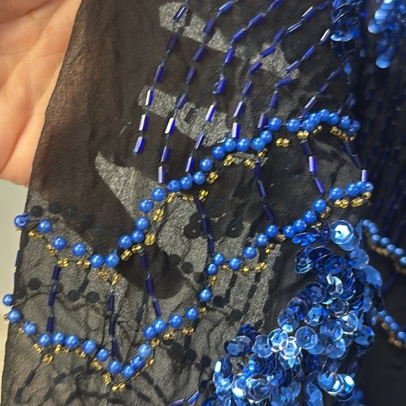 SWEE LO New York 100% Silk & Sequins beaded VTG blouse size M - Picture 7 of 14